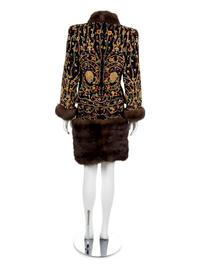 Revillon Haute Couture Velour and Sable Suit and Hat, 1994