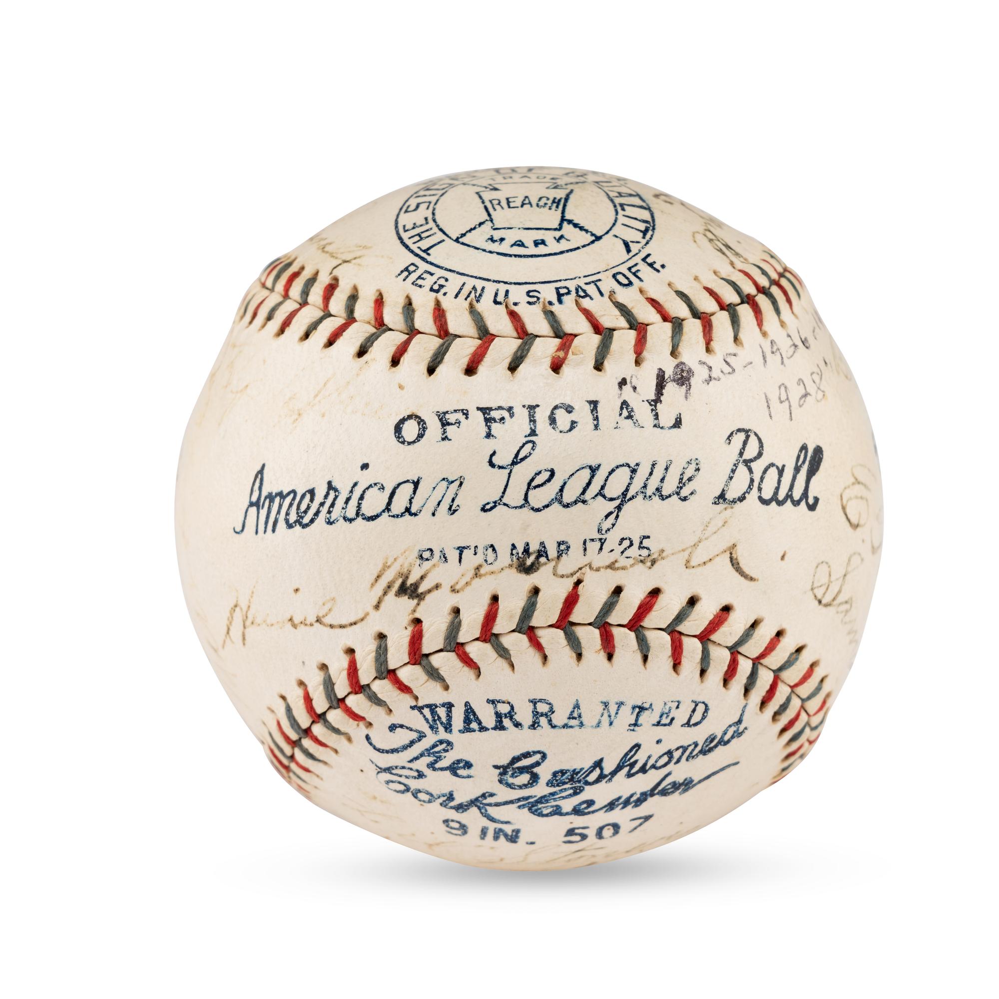 A 1927 Detroit Tigers Team Signed Autograph Baseball Featuring Hall of Famers Harry Heilmann, Heinie Manush and Charlie Gehringer (PSA Letter of Authenticity),