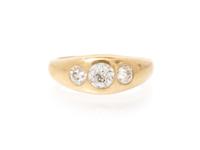 A 14 Karat Yellow Gold and Diamond Ring, 3.60 dwts.