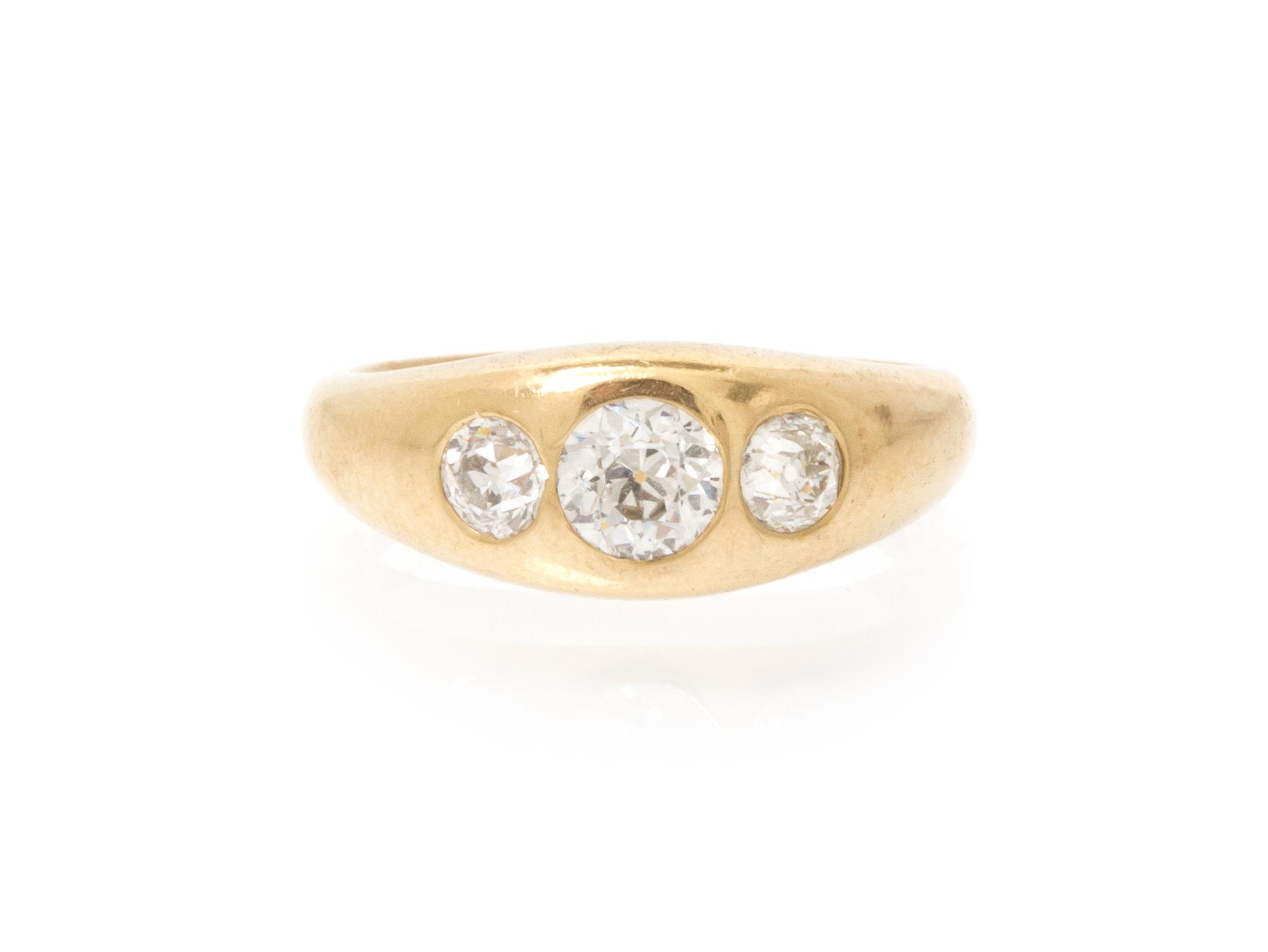 A 14 Karat Yellow Gold and Diamond Ring, 3.60 dwts.