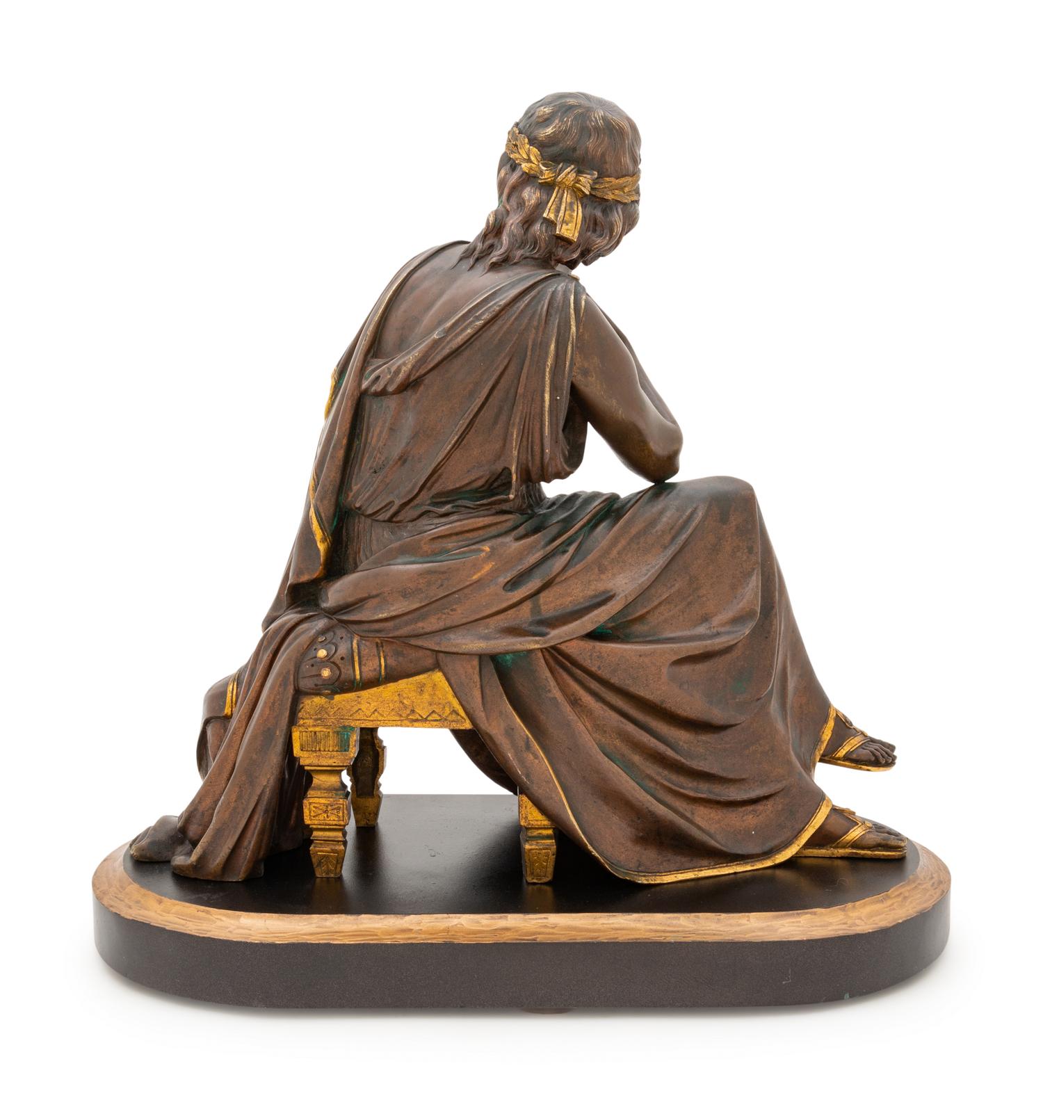 A Continental Gilt and Patinated Bronze Figure