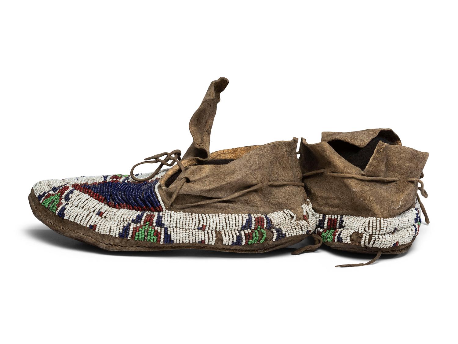 Group of Plains Children's Beaded Hide Moccasins