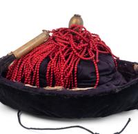A Chinese Black Velvet Winter Hat