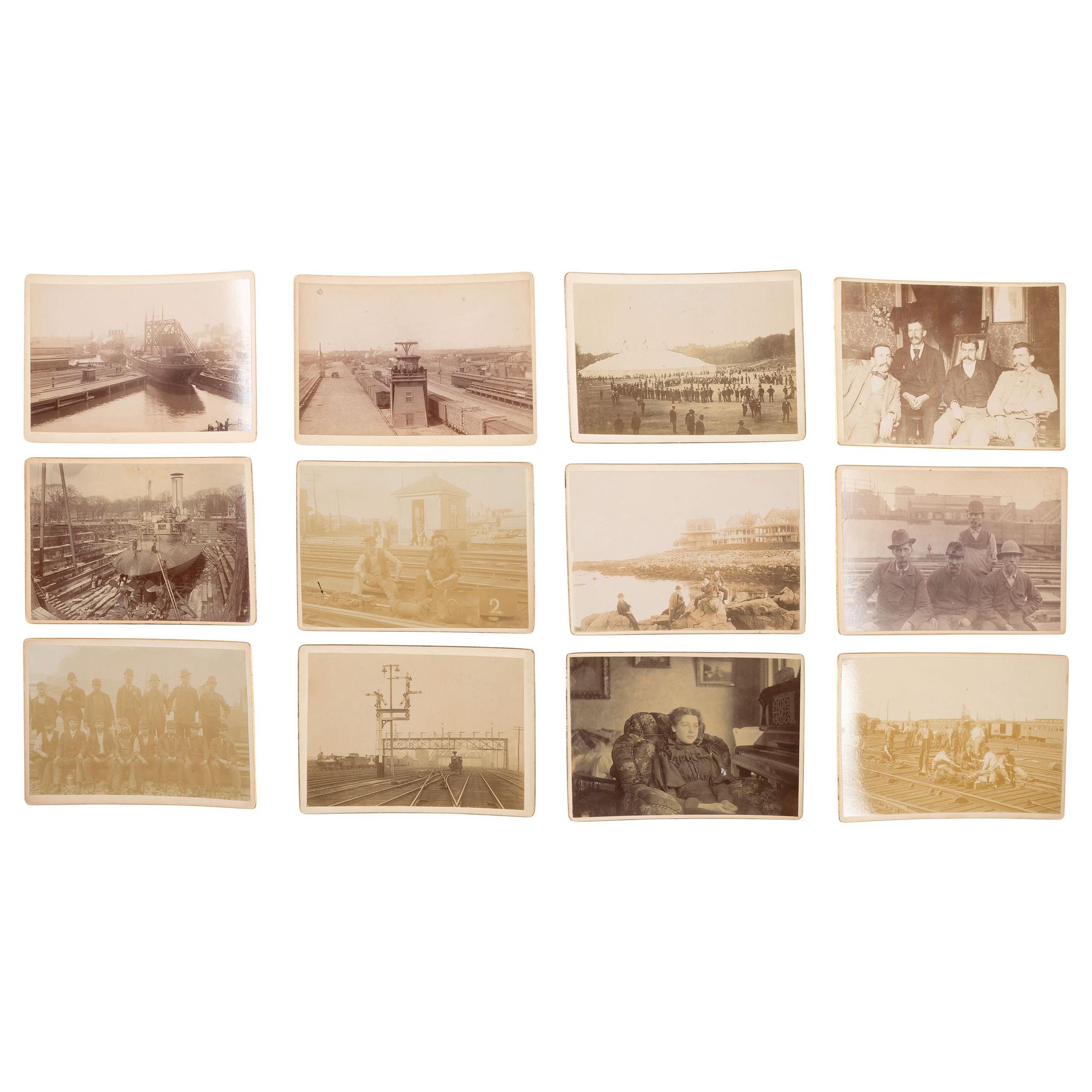 [Early Photography] American Cities and Towns Documented in approx. 100 photographs, incl. Boston