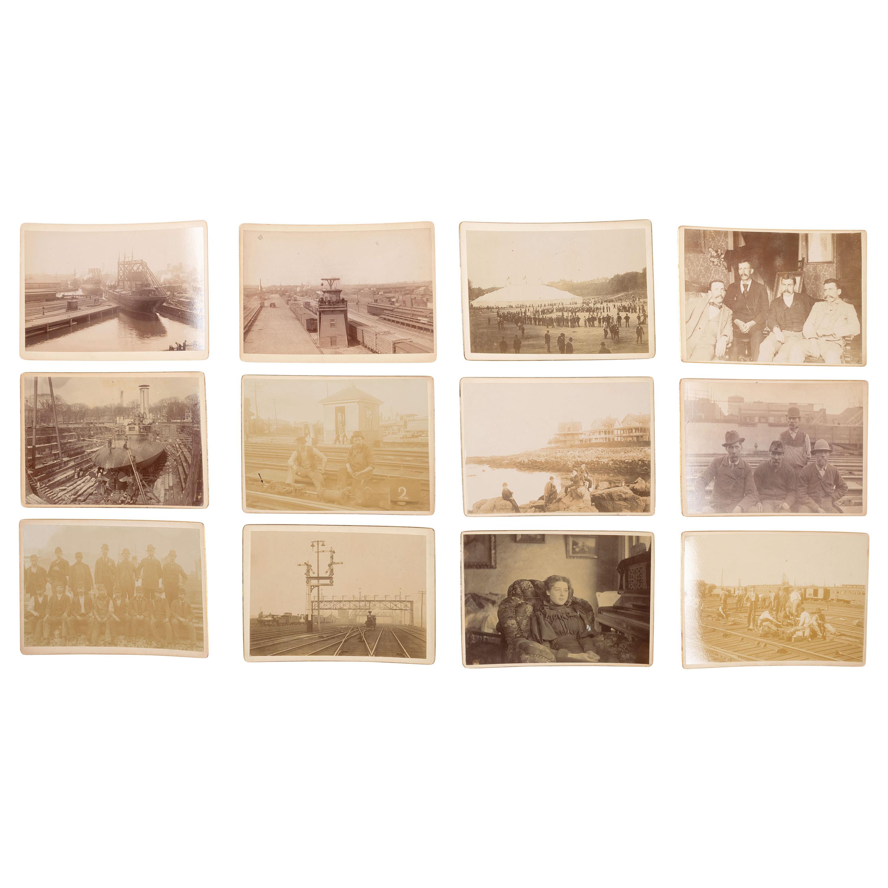[Early Photography] American Cities and Towns Documented in approx. 100 photographs, incl. Boston