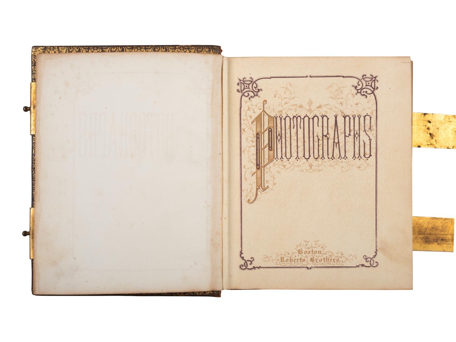 [CIVIL WAR - EARLY PHOTOGRAPHY]. Indiana CDV album featuring Civil War soldiers and a campus view of Valparaiso University.