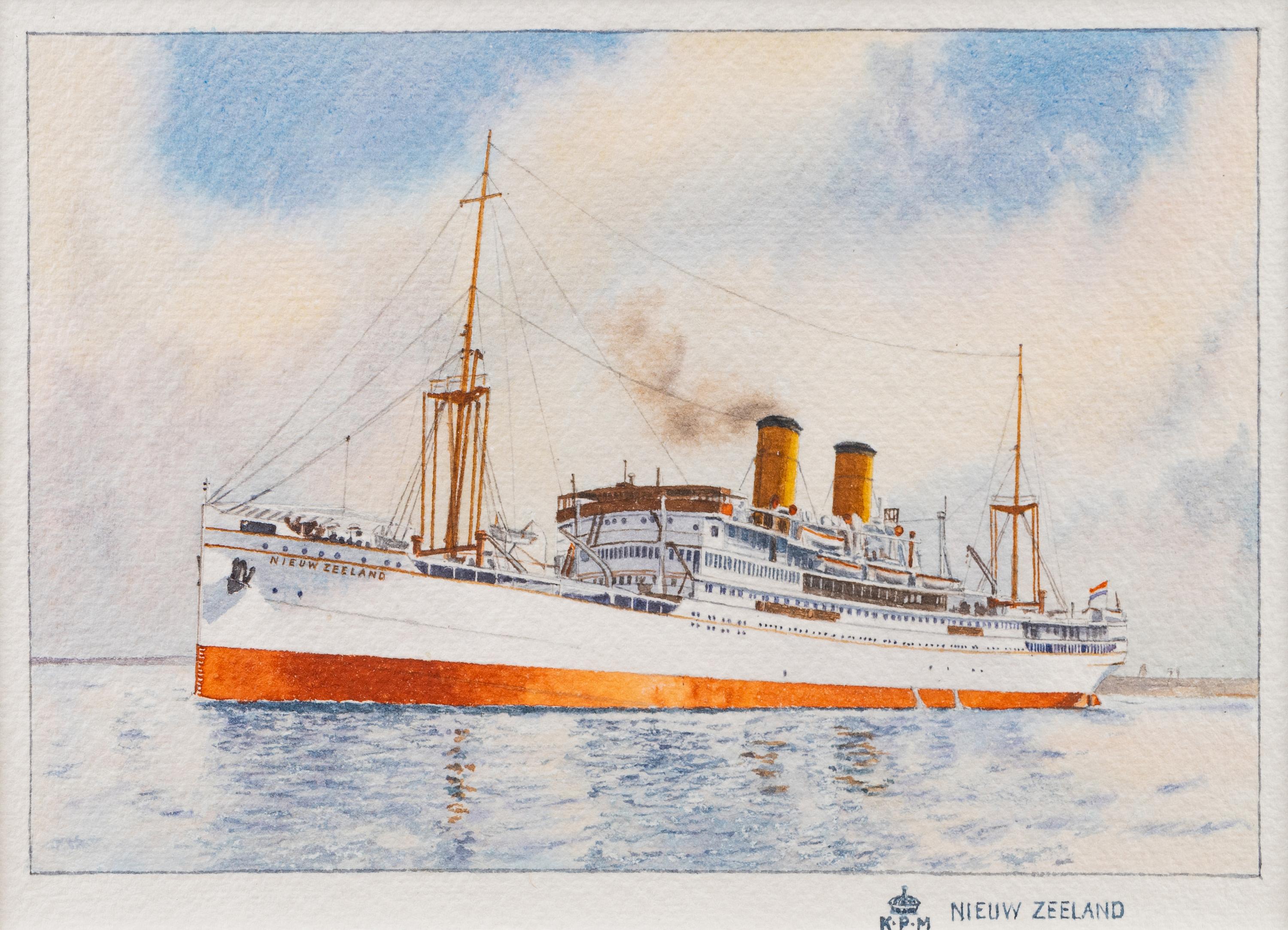 A Set of Ten American Watercolors Depicting Ships at Sea