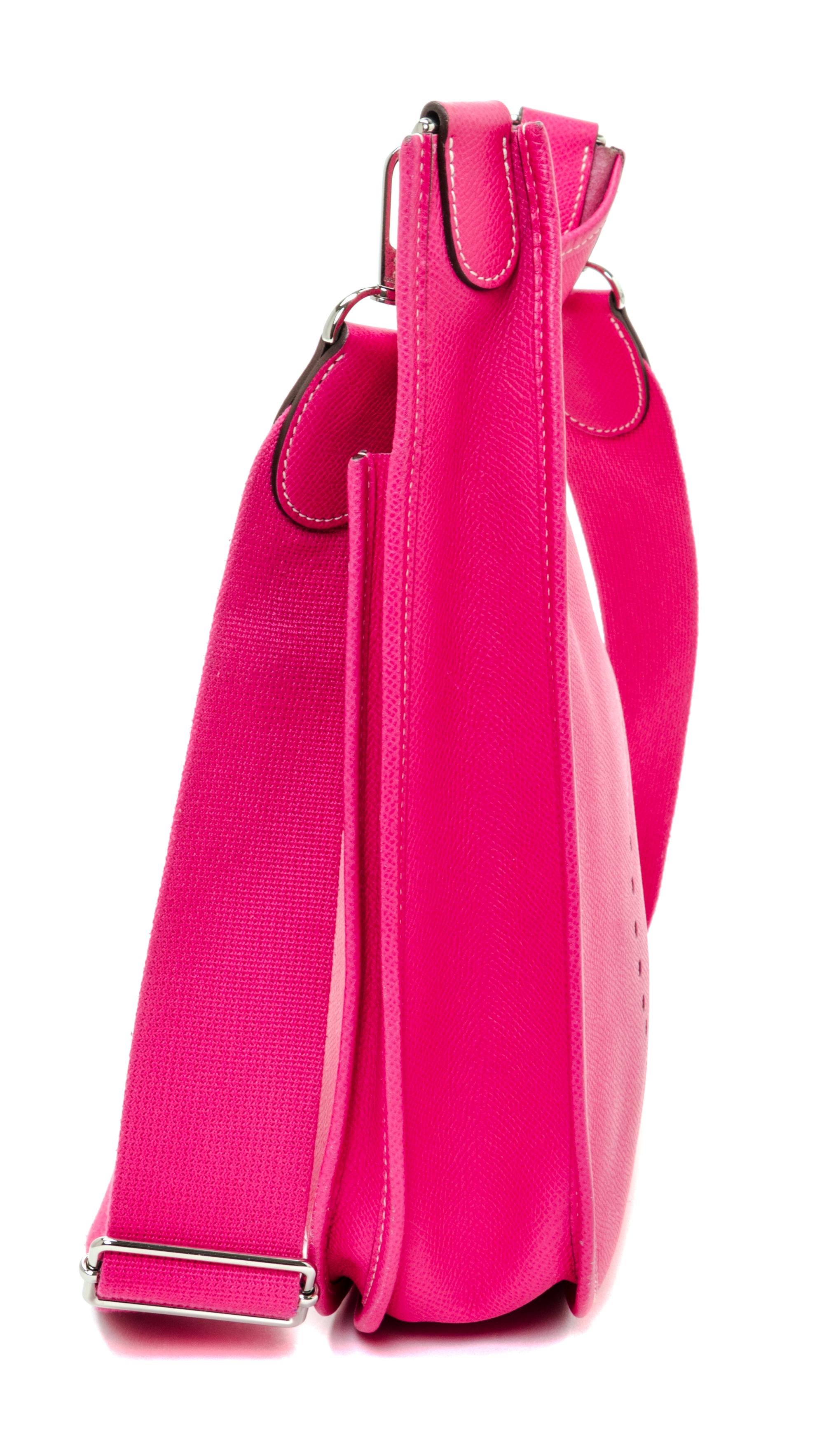 An Hermes Rose Tyrien Epsom Evelyne III PM Handbag, 11.25" x 12" x 2.5".