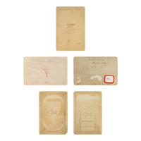 [Native Americana]. A group of 5 cabinet cards taken at Fort Custer and Standing Rock by Goff and Barry.