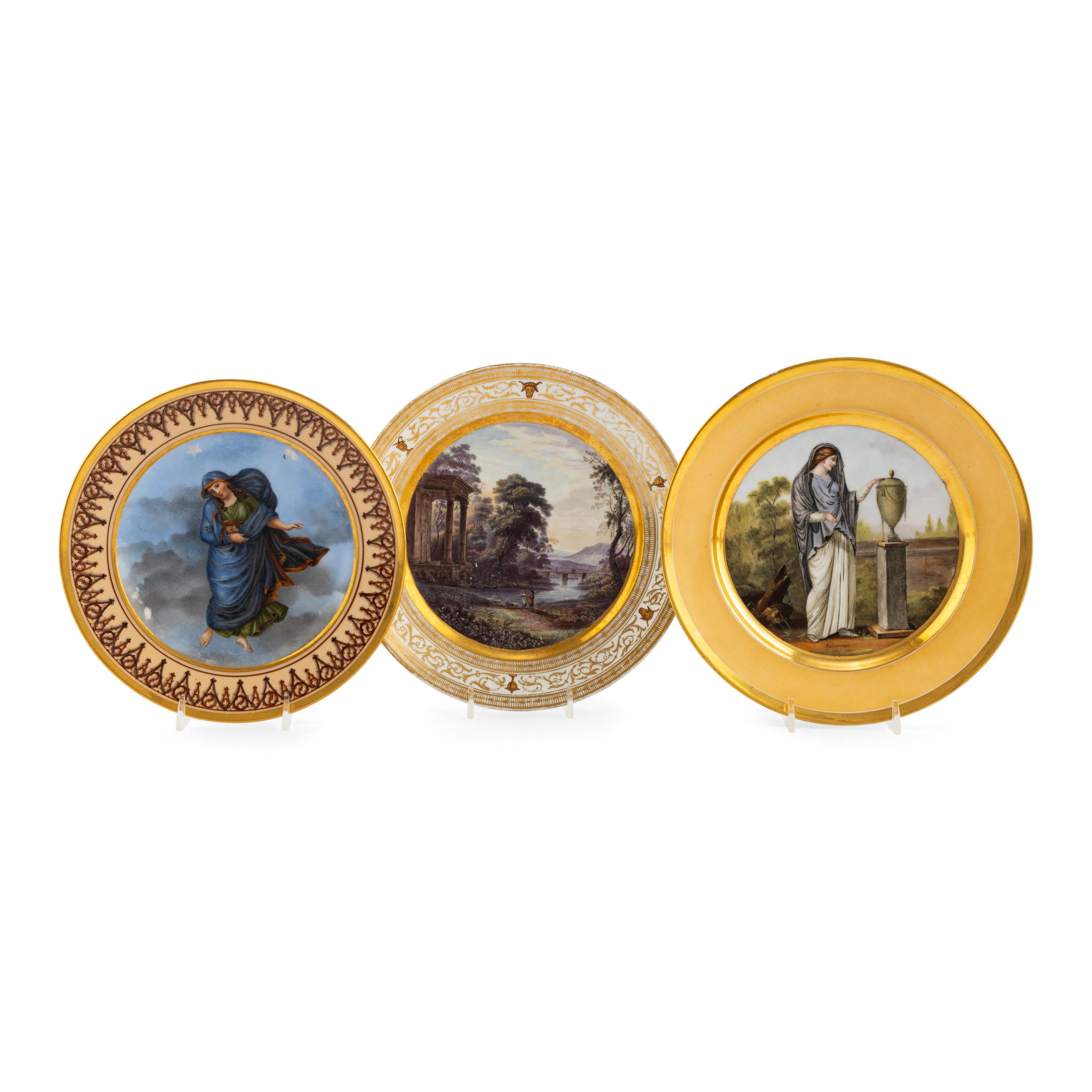 Three French Porcelain Cabinet Plates