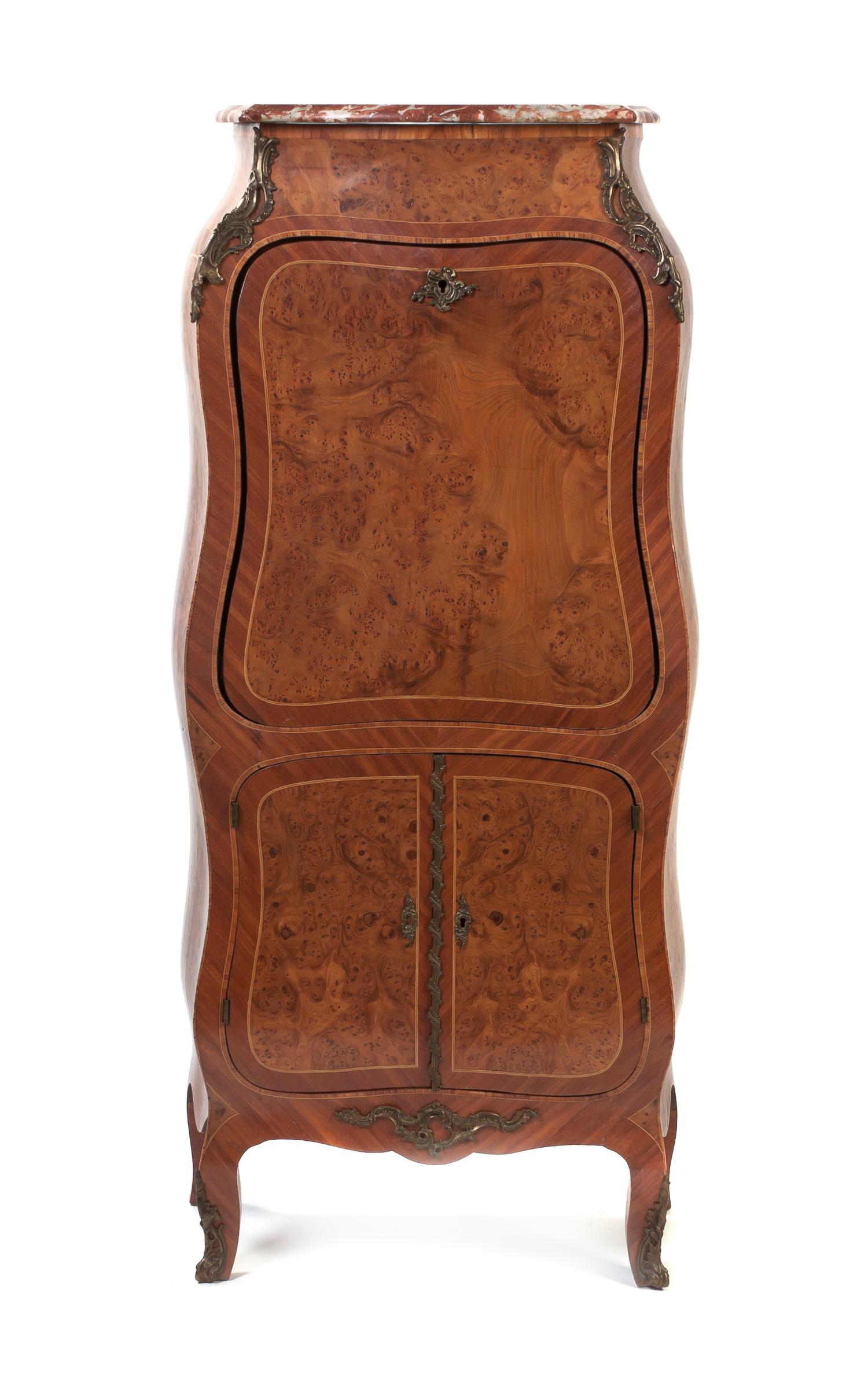A Louis XV Style Secretaire a Abattant, E. Kahn & Cie, Height 56 1/2 x width 27 x depth 18 1/2 inches.
