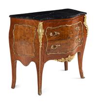 A Louis XV Style Gilt-Metal Mounted Commode