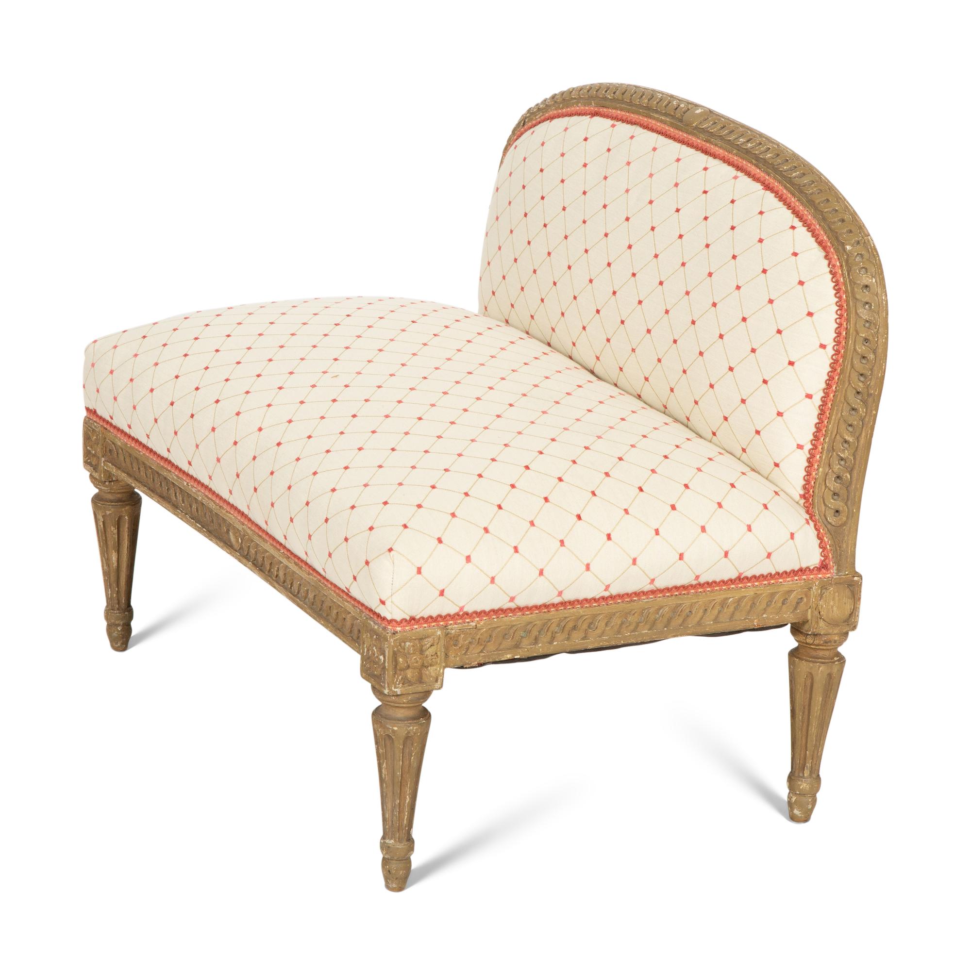 A Louis XVI Style Painted Diminutive Banquette