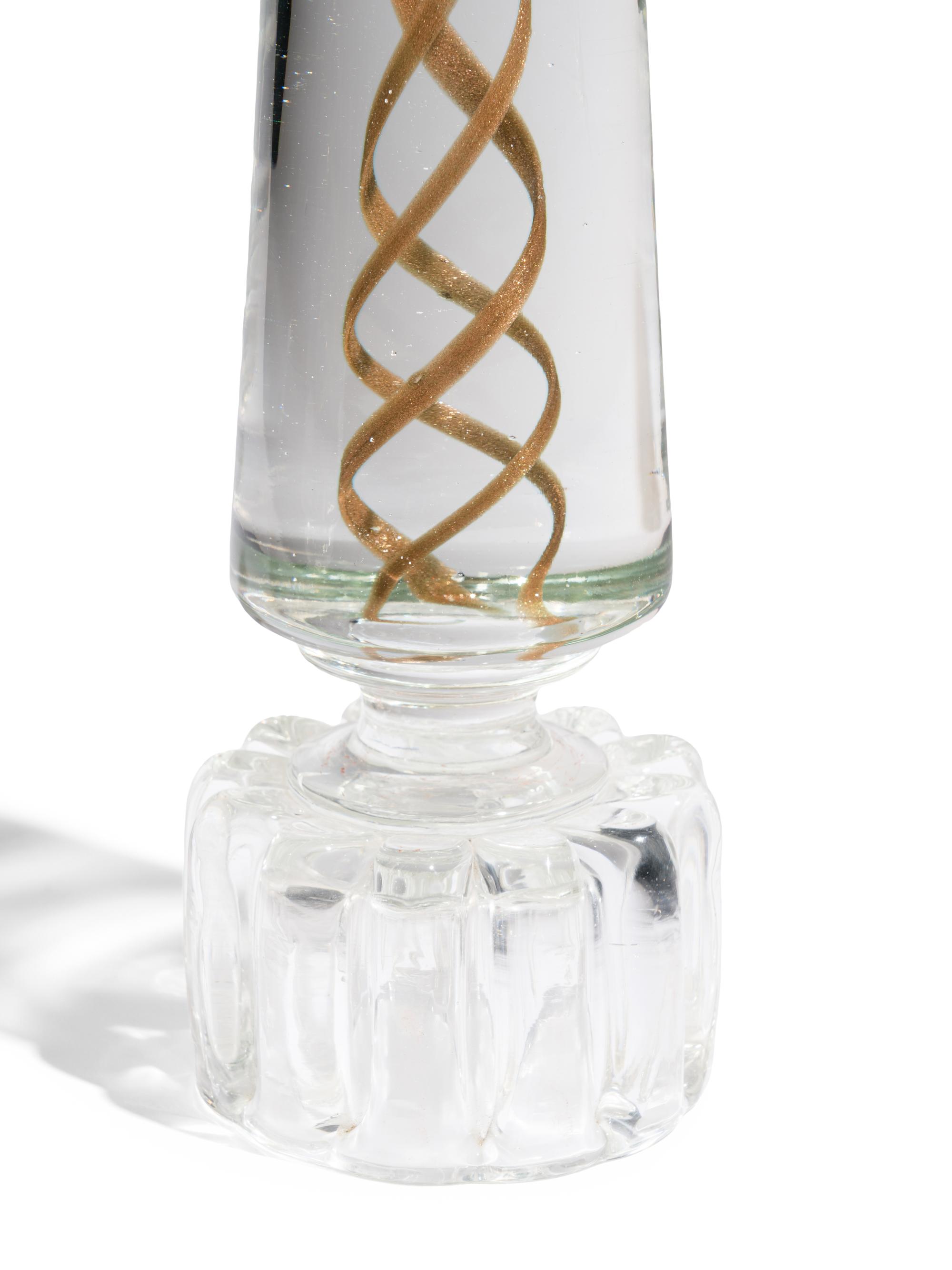 A Pair of Italian Glass Obelisks
