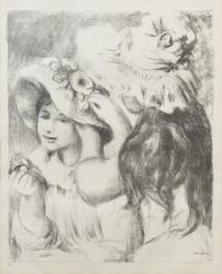 Pierre-Auguste Renoir, (French, 1841-1919), Le chapeau epingle: la fille de Berthe Morisot et sa cousine