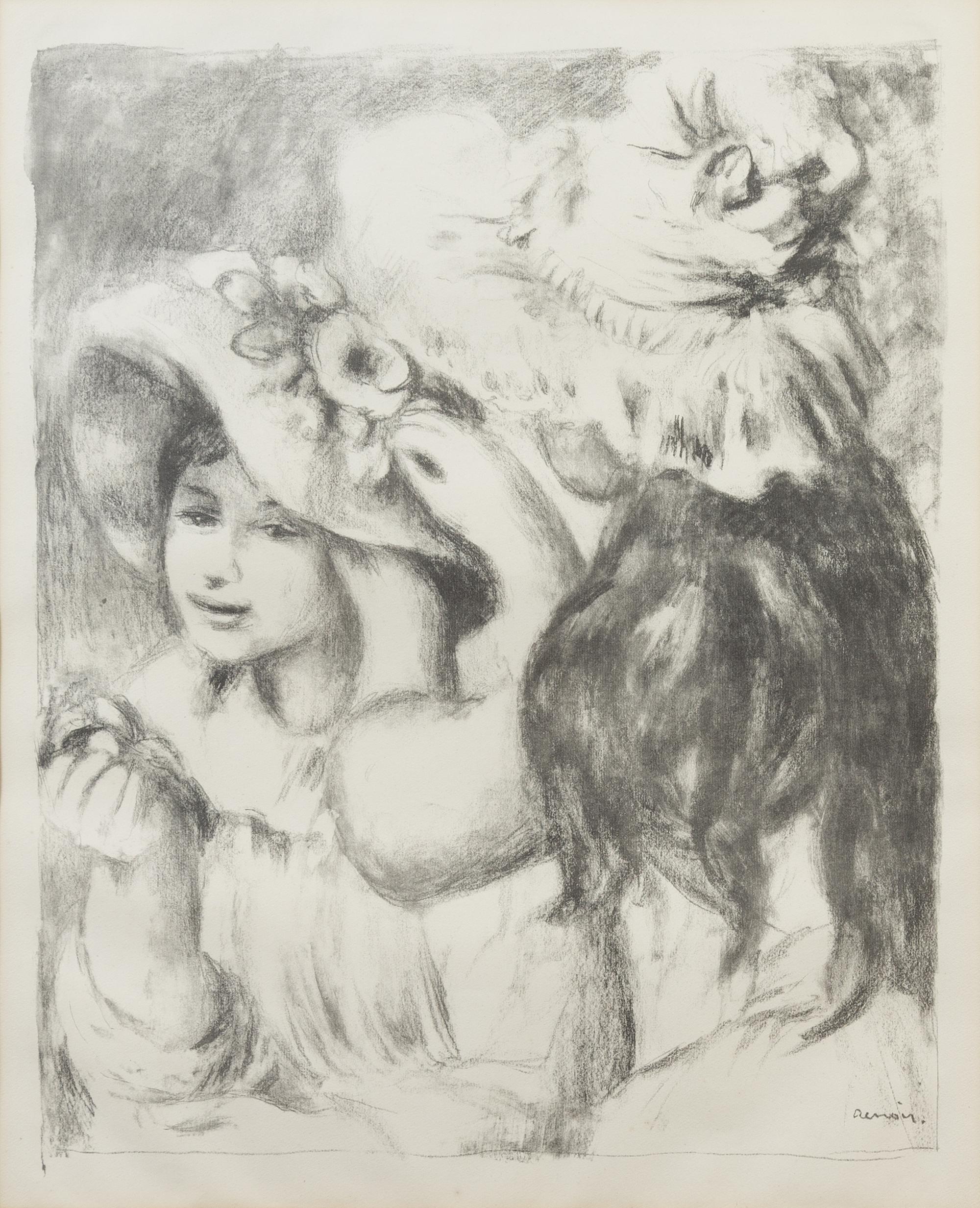 Pierre-Auguste Renoir, (French, 1841-1919), Le chapeau epingle: la fille de Berthe Morisot et sa cousine