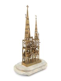 An English Brass Cathedral Skeleton Clock