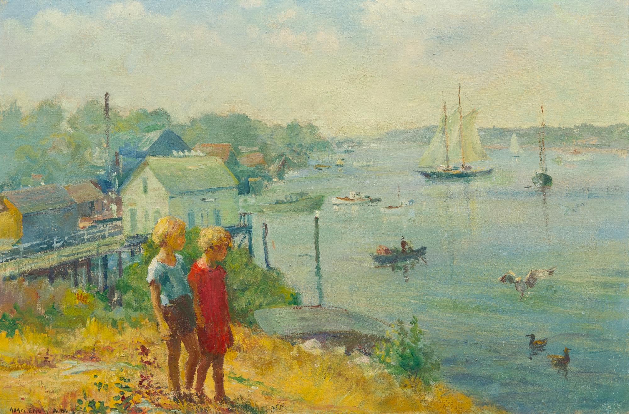 Adam Emory Albright, (American, 1862-1957), Two Boys at Harbor Hill, Booth Harbor Maine