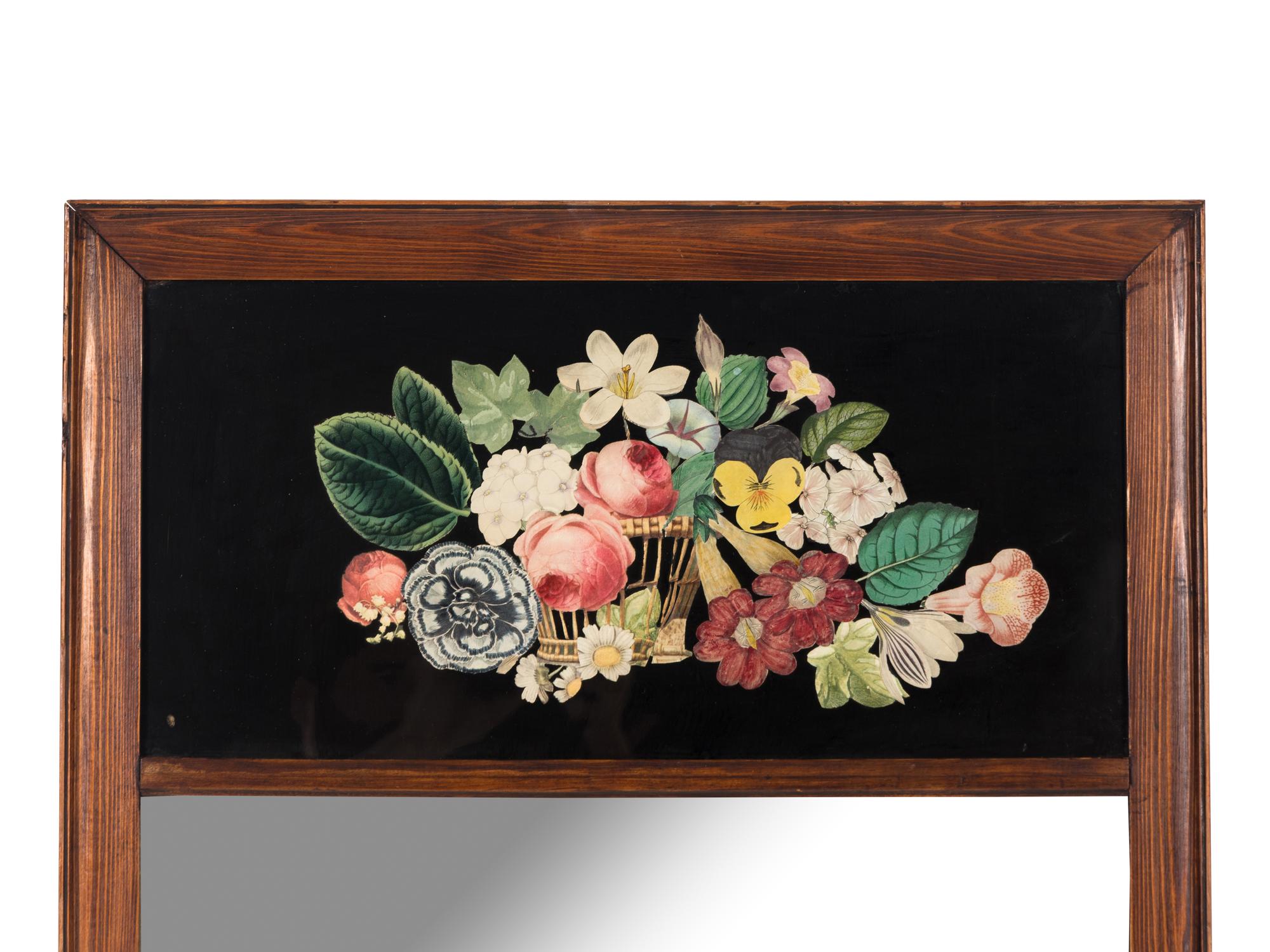A Decoupaged Glass Panel-Inset Mirror