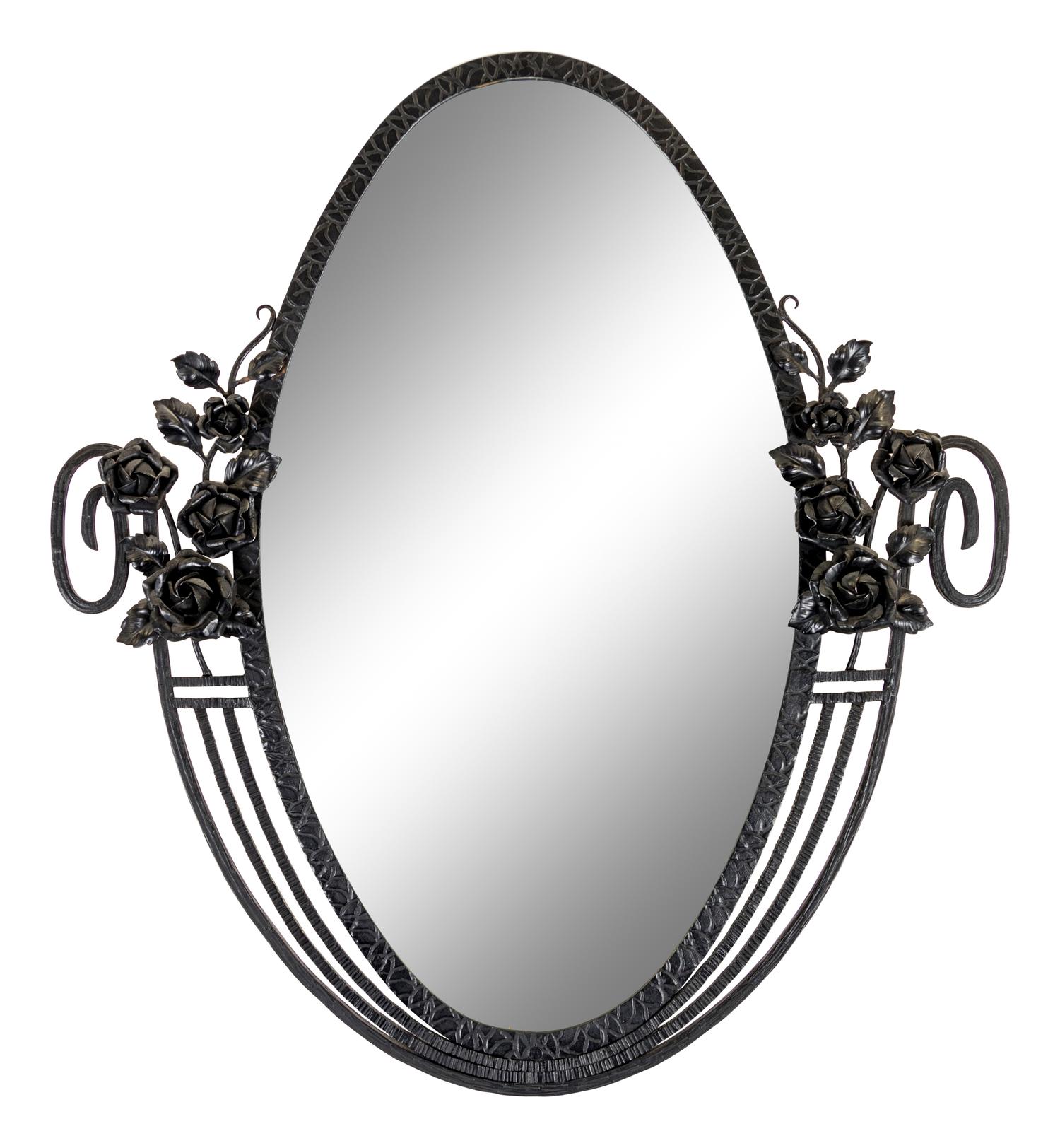 An Art-Deco Cast Bronze Mirror