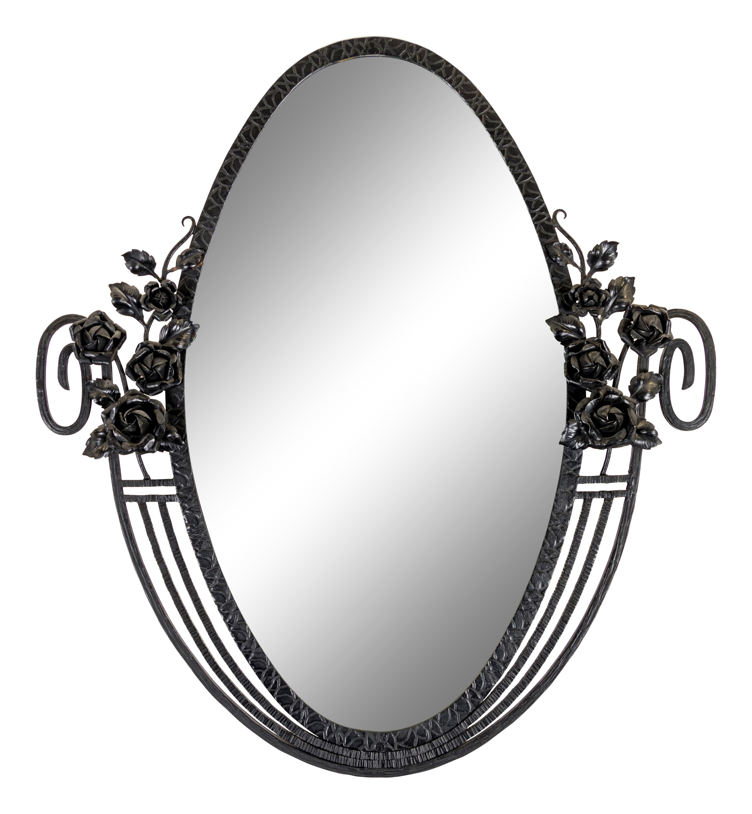 An Art-Deco Cast Bronze Mirror