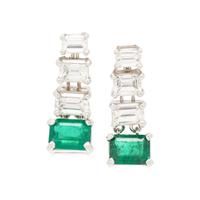 EMERALD AND DIAMOND EARRINGS