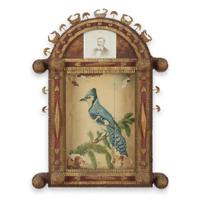 Painted Tramp Art wall plaque late 19th century