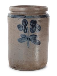Two Cobalt-Decorated Stoneware Jars