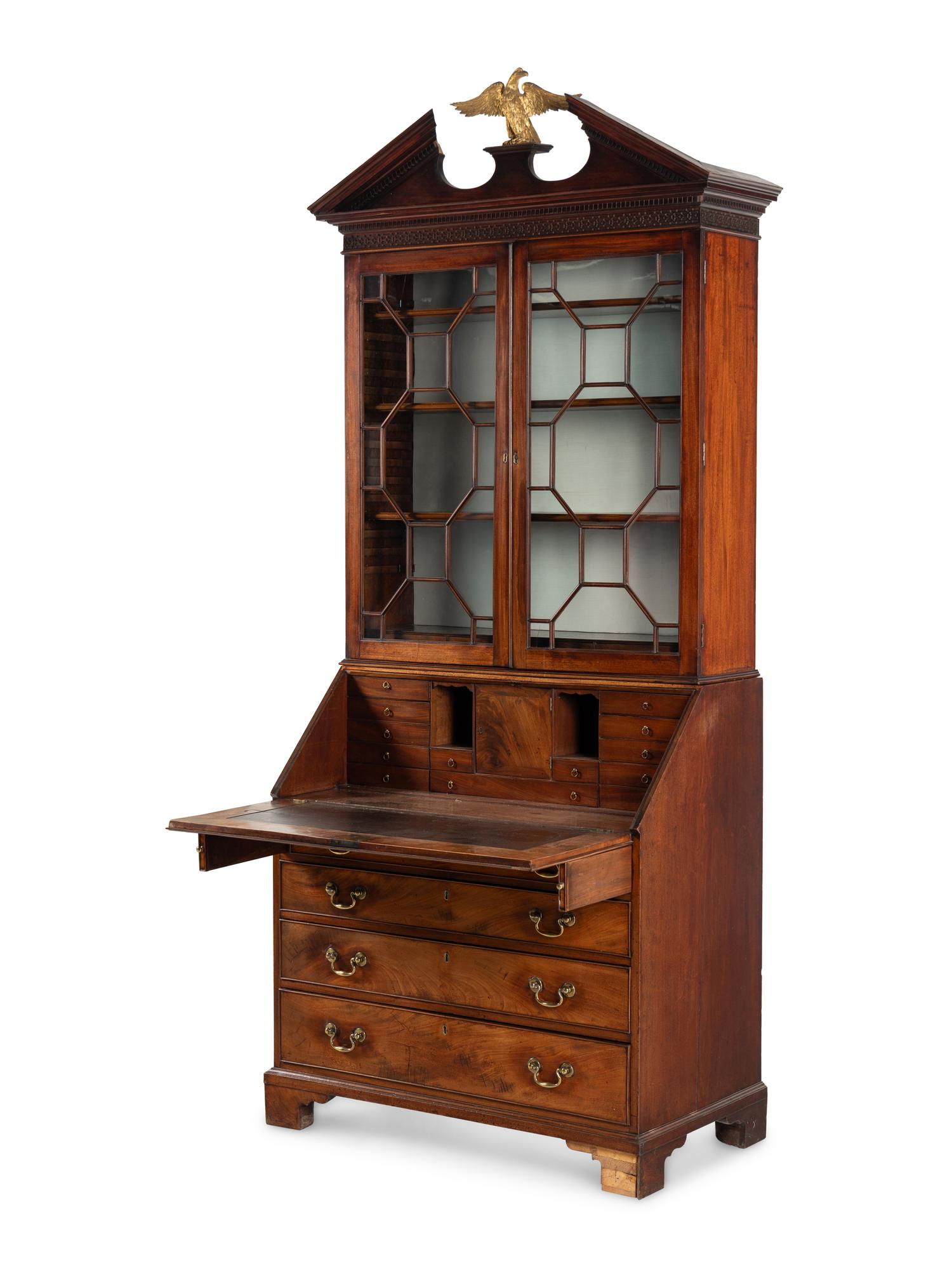 A George III Mahogany Bureau Bookcase