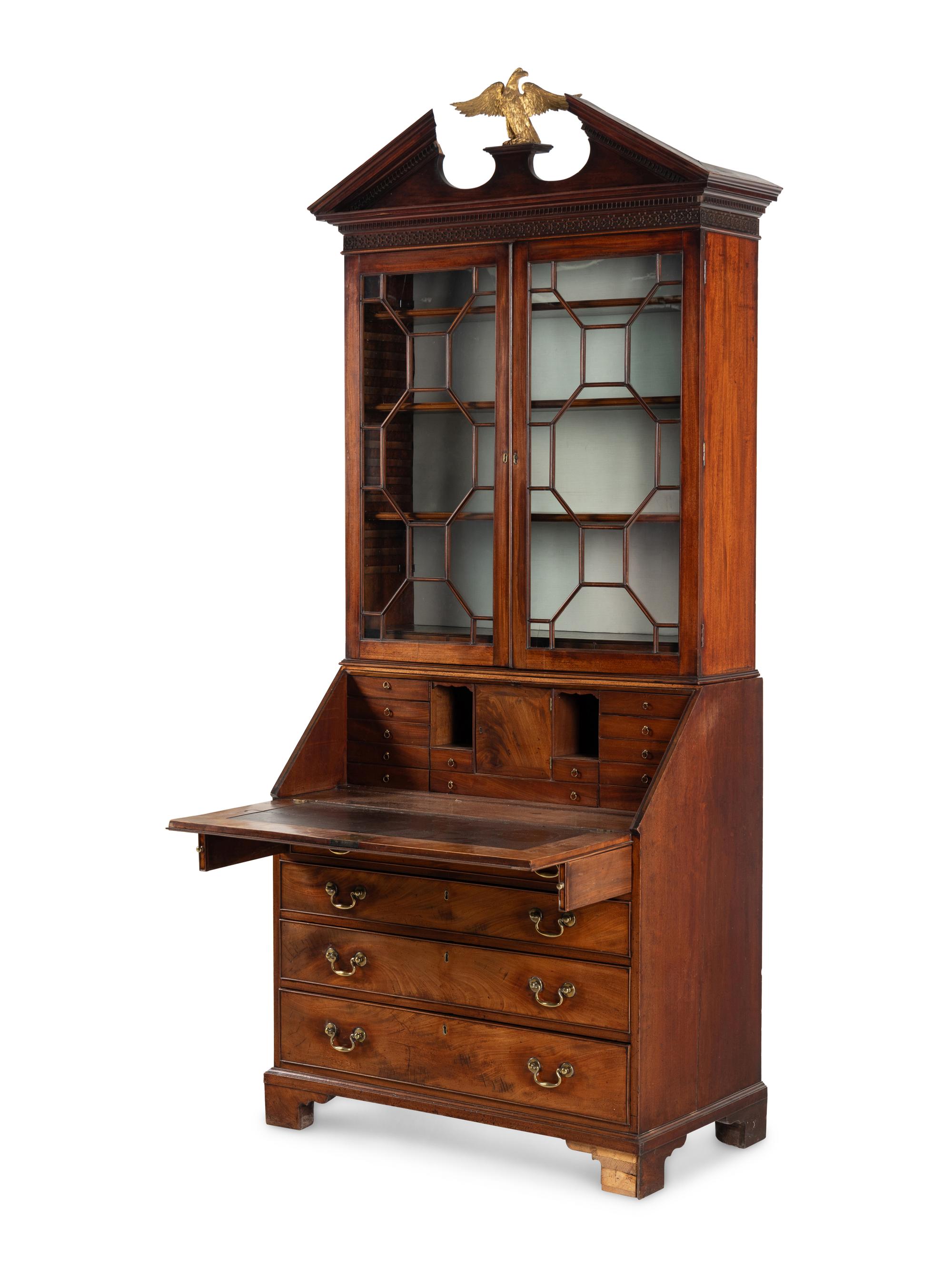 A George III Mahogany Bureau Bookcase