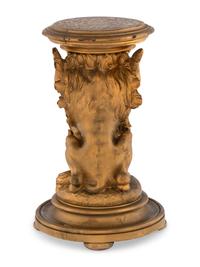 A Continental Carved Giltwood Griffon Stool