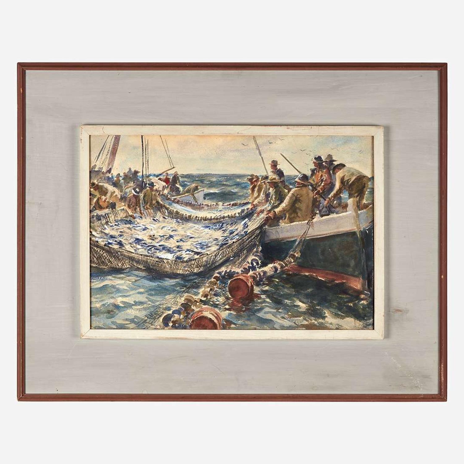 Gordon Hope Grant (American, 1875-1962) Hauling in the Nets; together with a companion