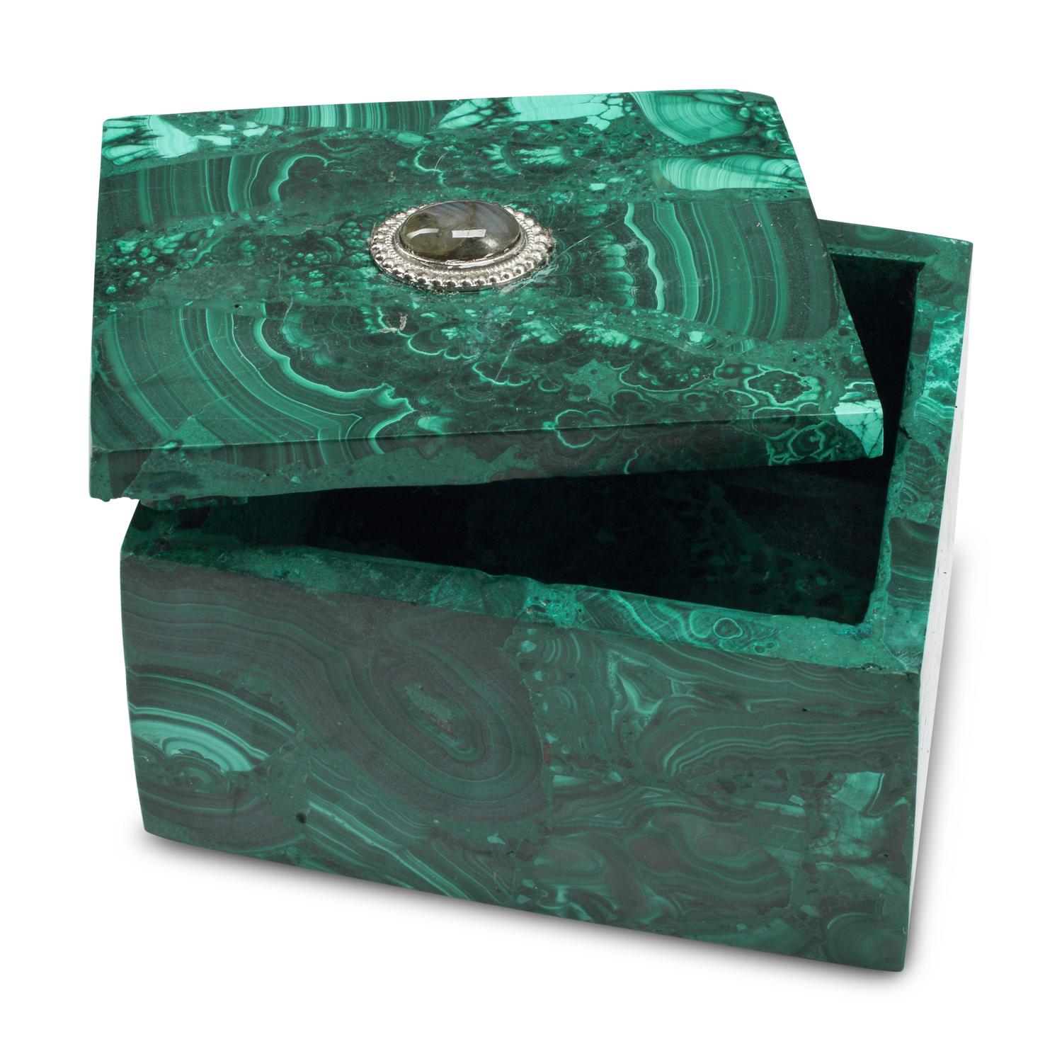 A Group of Four Malachite Boxes