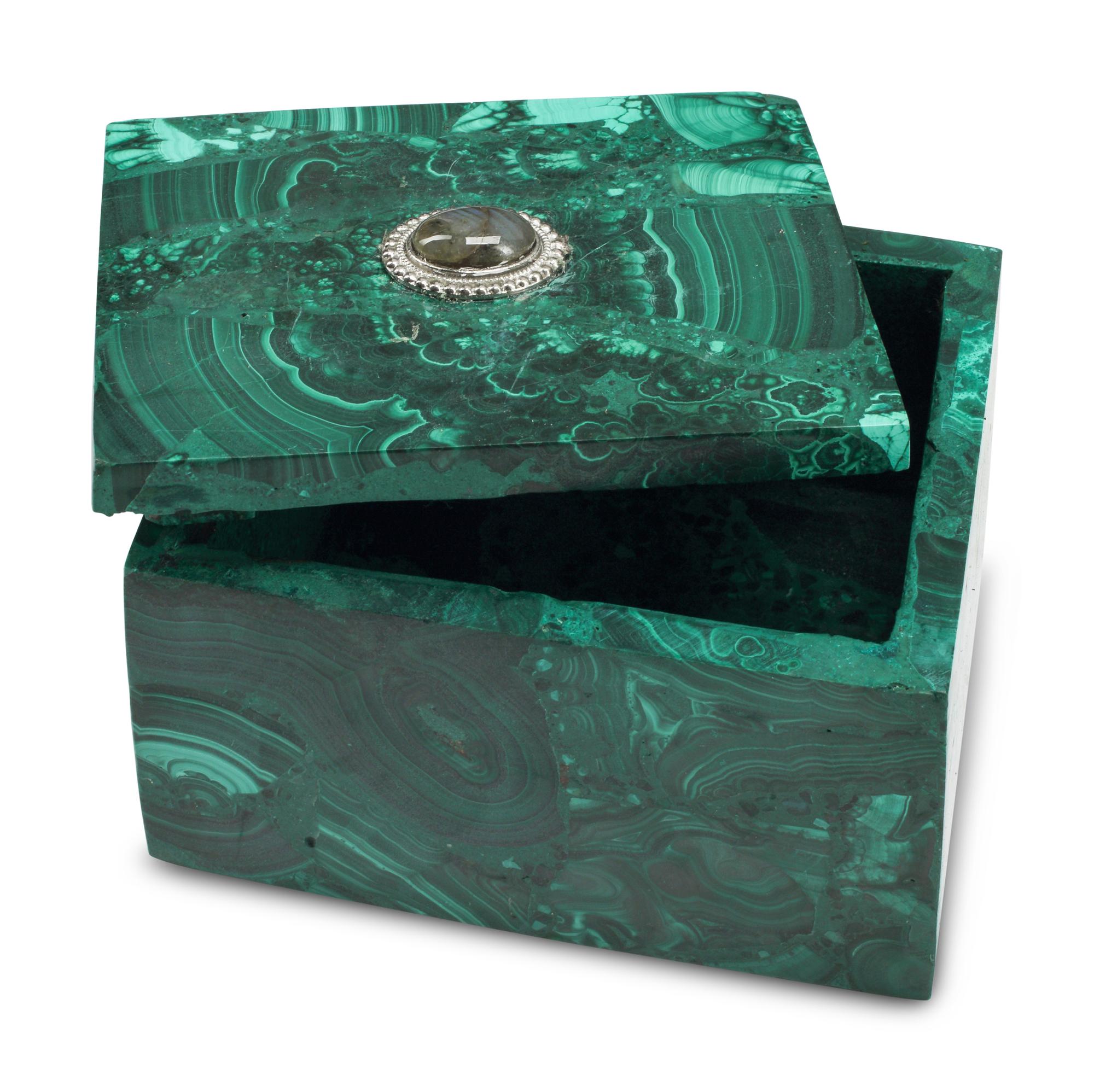 A Group of Four Malachite Boxes