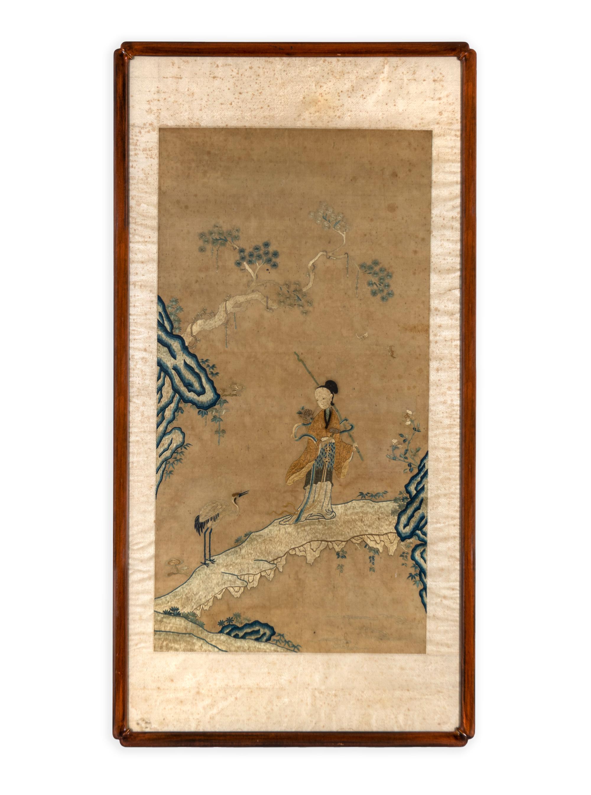 An Embroidered Silk ‘Lady’ Panel