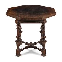 An Italian Walnut Octagonal Side Table
