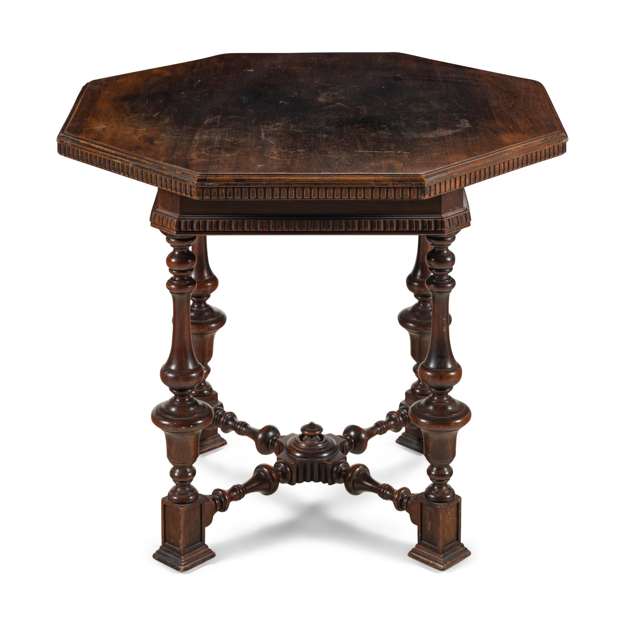An Italian Walnut Octagonal Side Table