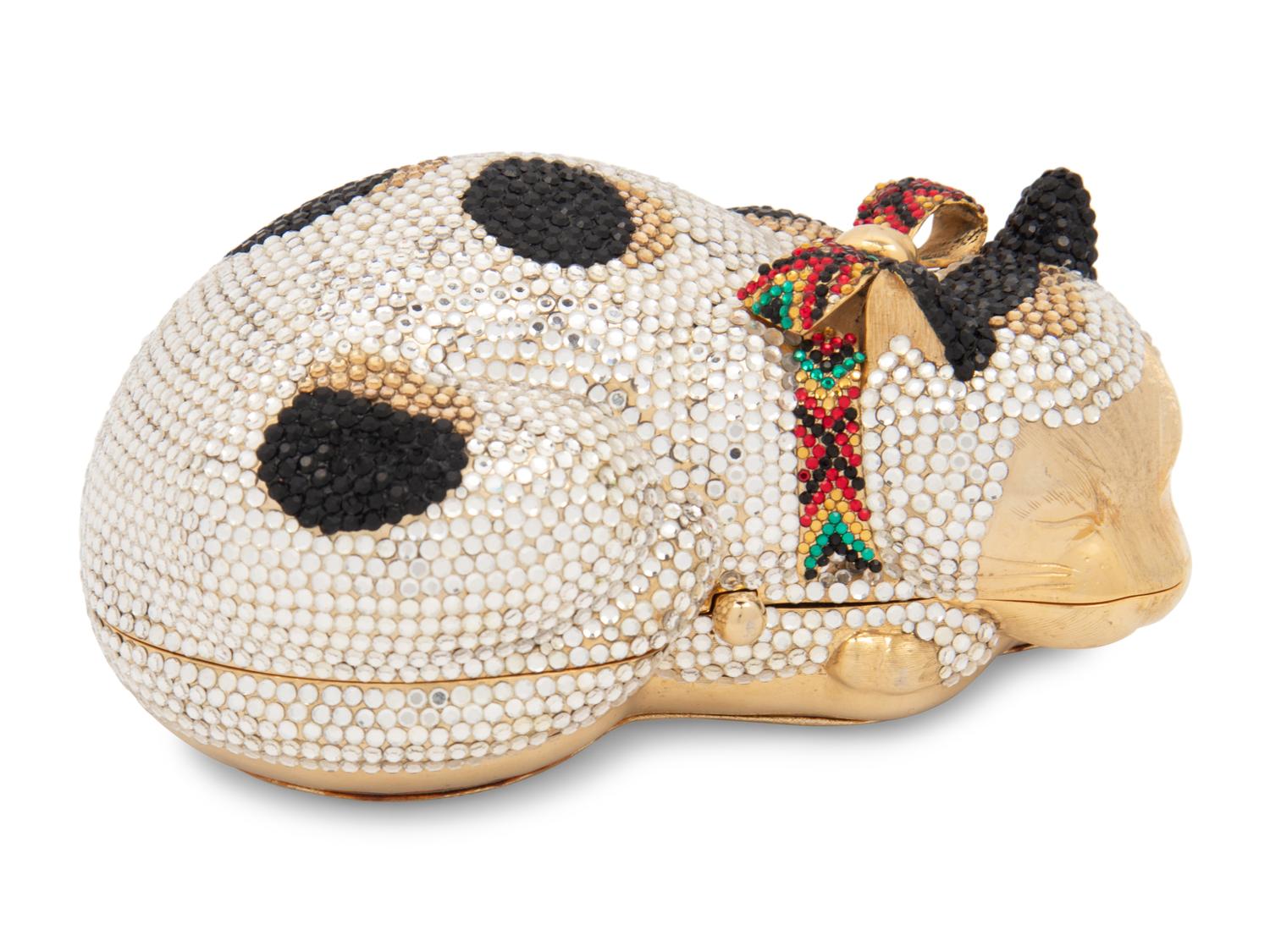 Judith Leiber Sleeping Cat Minaudière, 1980s