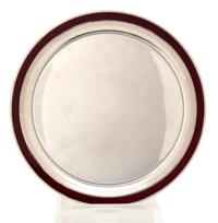 A Norwegian Silver Charger with Enamel Inlay Border, David Andersen, Norway, 20th Century,