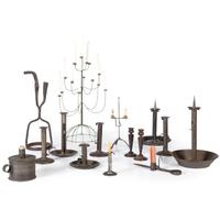 A Group of Tin and Other Assorted Lighting Articles