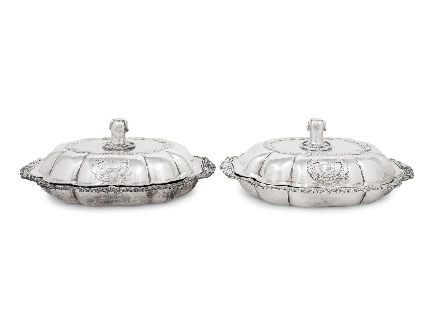 A Pair of George III Silver Covered Vegetable Dishes
