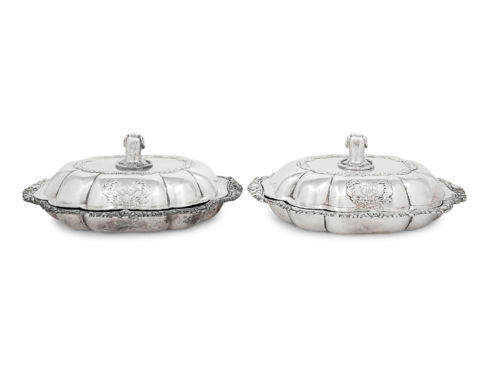 A Pair of George III Silver Covered Vegetable Dishes