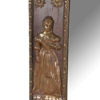 A Spanish Walnut and Brass Mounted Mirror