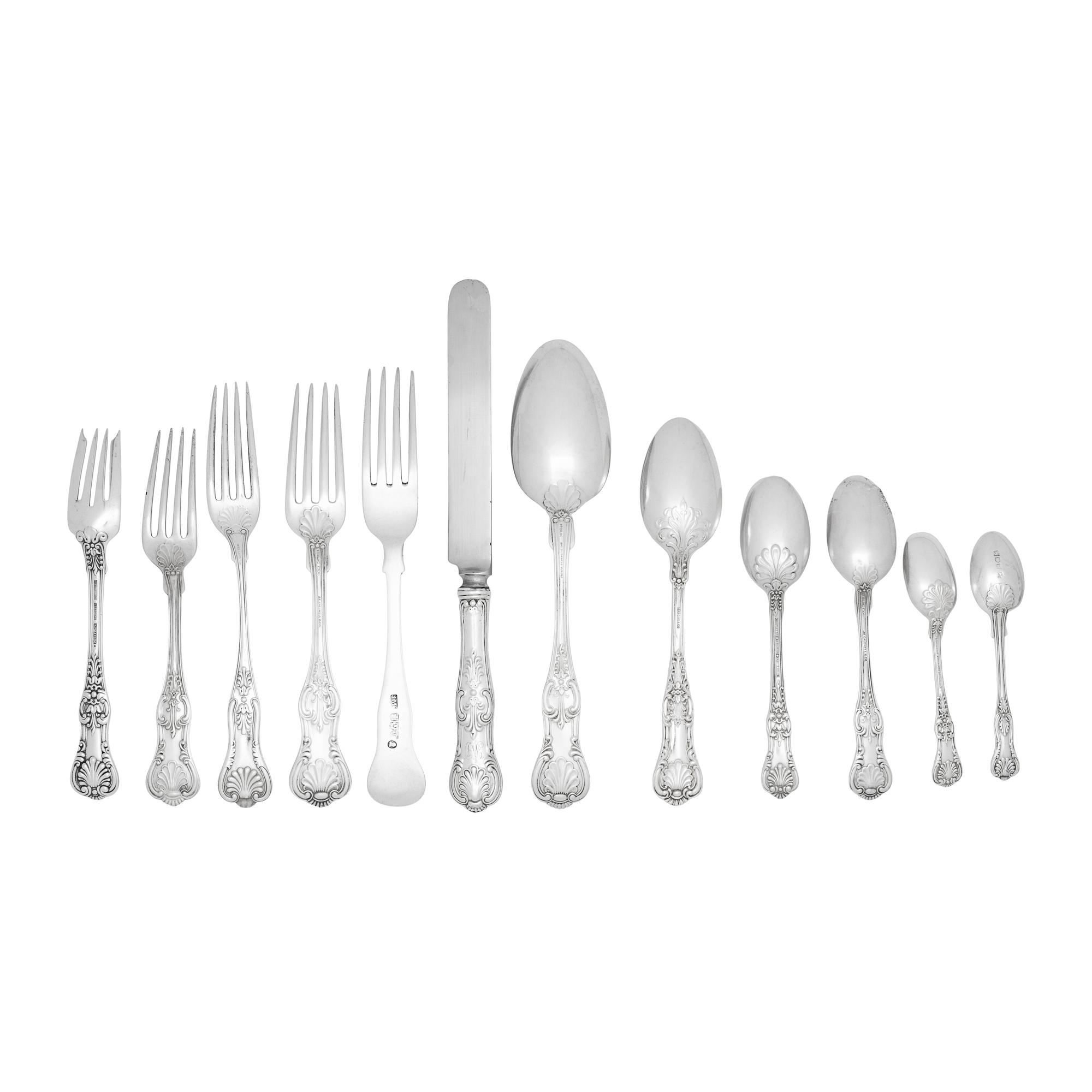 An Assembled Silver Kings Pattern Flatware Service