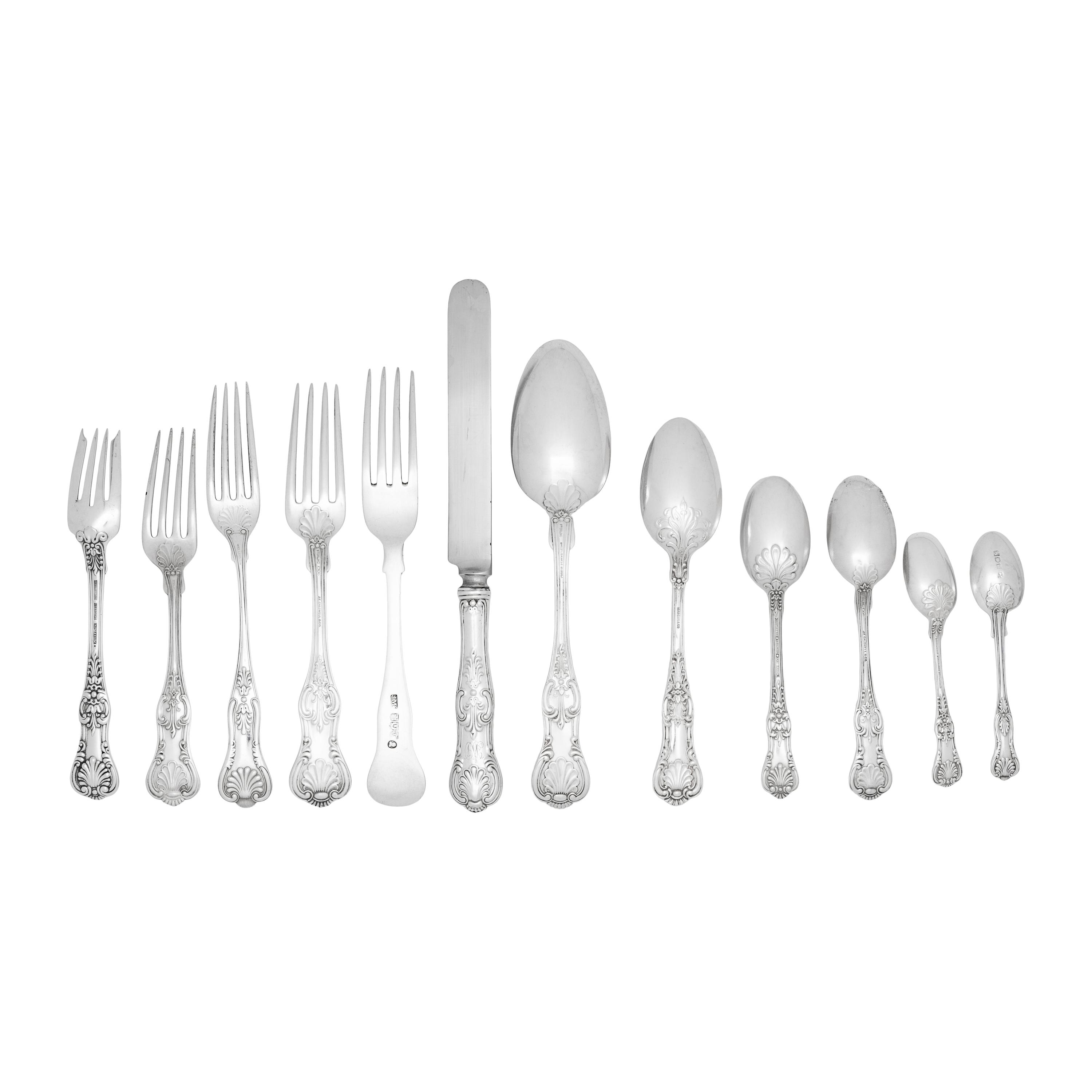 An Assembled Silver Kings Pattern Flatware Service