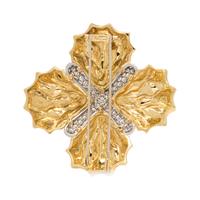 NICHOLAS VARNEY, YELLOW GOLD, PLATINUM AND DIAMOND BROOCH