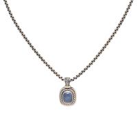 DAVID YURMAN, STERLING SILVER AND BLUE CHALCEDONY CONVERTIBLE PENDANT NECKLACE