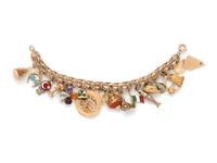 YELLOW GOLD AND GOLD-FILLED CHARM BRACELET