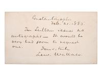 [CIVIL WAR]. WALLACE, Lew (1827-1905). ANS. Constantinople, 21 February 1885.