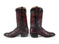 Lucchese Black Cherry Full Quill Ostrich Boots